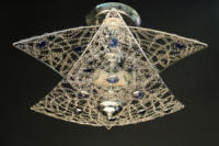 Кухонная Люстра SVLIGHT трехламповая 26110/3 хром+голубой