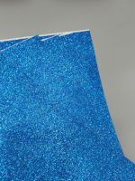 Фоамиран глиттерный с клеевой. Размер 20×30см. Цвет - синий