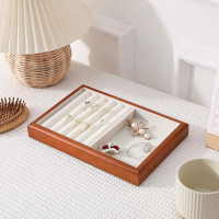 Органайзер-шкатулка для украшений футляр открытый для хранения драгоценностей и аксессуаров 25х17х3 см