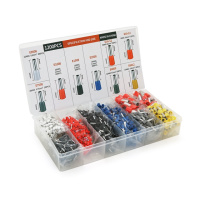 Набор клемм/наконечников 1200шт  (E0508w-200, E7508g-200, E1008r-200, E1508bl-250, E2508b-200, E4009gr-50, E6012y-50, E1012r-25.E1612r-25) в боксе