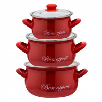 Набор эмалированных кастрюль Interos «Bon appetit» 2234С