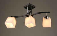 Люстра потолочная поворотная SVLIGHT трехламповая 3324/3 черный+хром