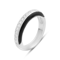 Серебряное кольцо CatalogSilver с фианитами, емаллю, вес изделия 4,63 гр (2182627) 17 размер