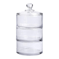 Конфетница трехъярусная стеклянная  Ø 10 см с крышкой HP-YH-22