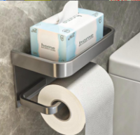 Держатель для туалетной бумаги Nest Sunny с полкой Графит  37138