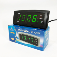 Часы настольные с будильником Caixing CX-818 с зеленой подсветкой, Настольные LED часы