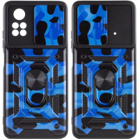 Ударостійкий чохол Camshield Serge Ring Camo для Xiaomi Poco X4 Pro 5G, Синій / Army Blue - купити в SmartEra.ua