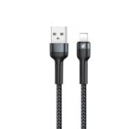 Кабель REMAX Jany Series Aluminum Alloy Braided 2.4A data cable RC-124m/i/a Lightning-Black (6972174152837)