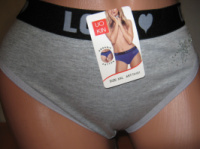 Жіночі бікіні UOKIN бавовна сірі на широкій резинці, стразовий візерунок розмір XXL (48-50)