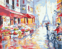 Картина за номерами «Квіткова вулиця в Парижі» 40х50см