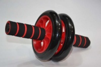Колесо для пресса Красное Колесико для спорта Ролик для преса Тренажер двойное