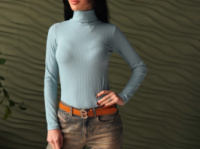 Жіночий гольф в рубчик «Made» оптом | Норма Фісташковий, 46-48