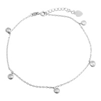 Серебряный браслет на ногу CatalogSilver с фианитами, вес изделия 2,06 гр (2079354) 2326 размер