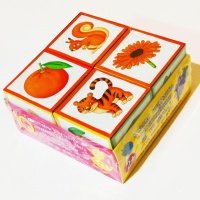 Умные кубики в поддончике. 4 штуки. Что какого цвета? IQ Кубики.