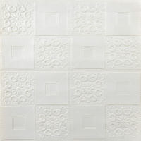 Самоклеюча декоративна настінно-стельова 3D панель 700х700х3мм Білий(114-3) SW-00000697