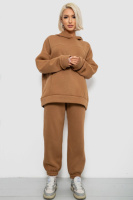 Спортивний костюм жіночий на флісі, колір коричневий, 247R2016