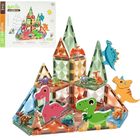 Конструктор магнітний Magnetic DIY 36 елементів Динозаври Різнокольоровий