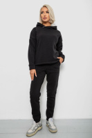 Спортивний костюм жіночий на флісі, колір чорний, 257R88