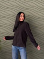 Флісова жіноча кофта на блискавці Jacket« | Норма та батал Чорний, 50-52