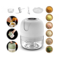 Кухонный мини измельчитель для продуктов, 250мл, от USB, Белый/Аккумуляторный блендер измельчитель для овощей