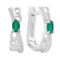 Серебряные серьги CatalogSilver с натуральным агатом 0.73ct (2189534)