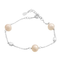Серебряный браслет CatalogSilver с натуральным жемчугом, вес изделия 3,61 гр (2174967) 1720 размер