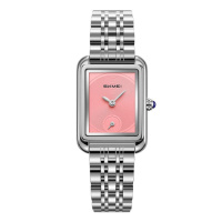 Жіночий годинник Skmei 2670SIPK Silver-Pink зі сріблястим браслетом та рожевим циферблатом