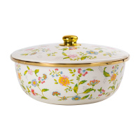 Каструля емальована 5,5 л без ручок у вінтажному стилі