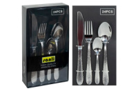 Столовый набор «Точки» серебристые 24ед (124292)