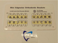 Металлические брекеты Mini Edgewise ME01-02 0.022 3 крюк 20 шт/уп