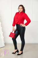 Утеплені жіночі шкіряні штани (хутро) «Dario» оптом | Батал Чорний, 52