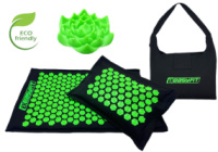 Массажный коврик EasyFit AcuRelax с иголками (аппликатор Кузнецова) черно-зеленый