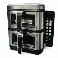 Большая аэрофритюрница 15 л на 2 чаши Rainberg RB-2331 Аэрогриль усиленной мощностью 4800Вт с дисплеем