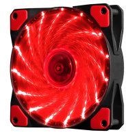 Кулер корпусной 12025 DC sleeve fan 3pin + 2pin - 120*120*25мм, 12V, 1100об/мин, 15LED, Red