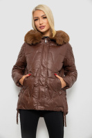 Куртка жіноча зимова коротка, колір коричневий, 244R865
