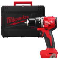 Дриль-шуруповерт з ударом акумуляторний безщітковий MILWAUKEE, M18 BLPDRC-0X, 60,5Нм (каркас, кліпса для ременя, HD кейс)