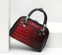 Модная женская мини сумочка через плечо рептилия, сумочка клатч змеиная лаковая, сумка-клатч крокодил Красный