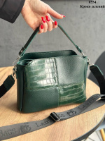 Зелена — три окремих відділення - стильна та елегантна сумочка у комбінації (0554)