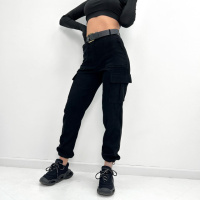 Жіночі вельветові брюки карго «Urban» оптом | Норма Чорний, 48