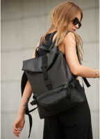 Рюкзак рол жіночий шкіра еко чорний