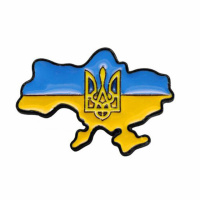 Брошка - Карта України із гербом.