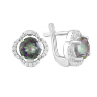 Серебряные серьги CatalogSilver с мистик топазом (2124641)