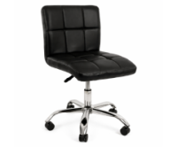 Крісло Артур F на колесах чорна екошкіра