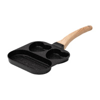 Сковорода квадратная порционная на 3 секции с антипригарным покрытием черная HP39569B