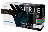 Рукавички нітрилові неопудрені Мед Тач( MedTouch) Чорні, 100шт, No2442 S