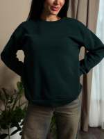 Базовий однотонний світшот «Stand» оптом | Батал Темно-зелений, 50-52