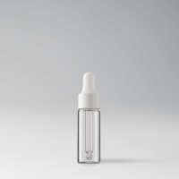 Флакон скляний 5 мл, прозорий з білою піпеткою