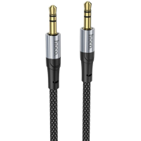 Аудiокабель HOCO UPA26 3.5mm male to 3.5mm male, nylon braid, 1m, Black (6942007608800)