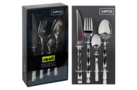 Столовый набор «Абстракция» серебристые 24ед (124289)