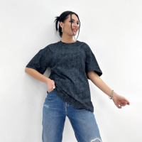 Базова футболка тай-дай «Simple» (Турція) оптом | Норма і батал Чорний, 46-48